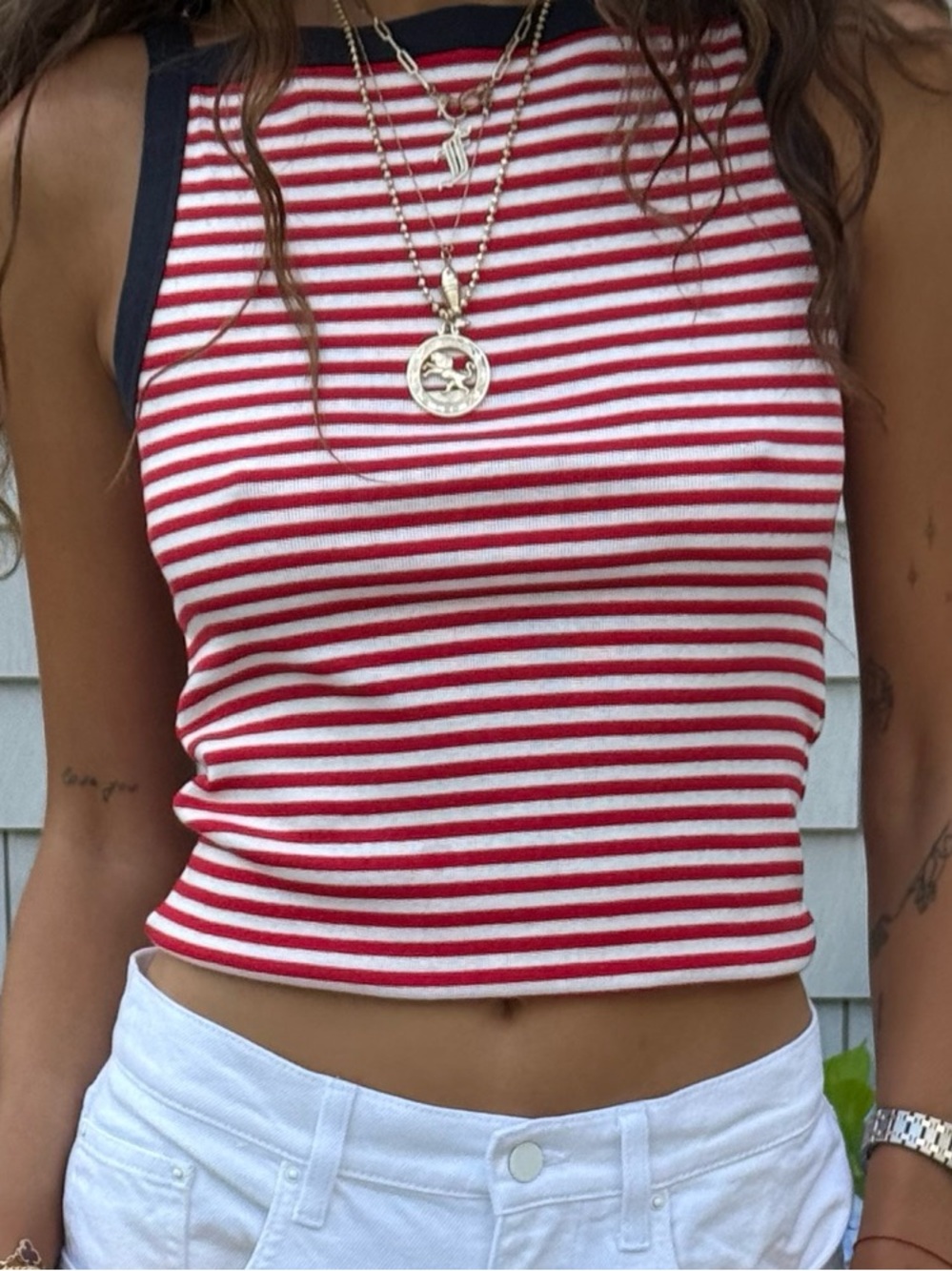 DÔEN Andrea Tank in Rouge Nantucket Stripe | L - Picture 11 of 12